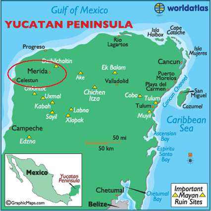 map of Yucatan