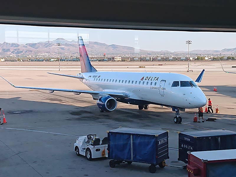 DL airplane at the LAS gate