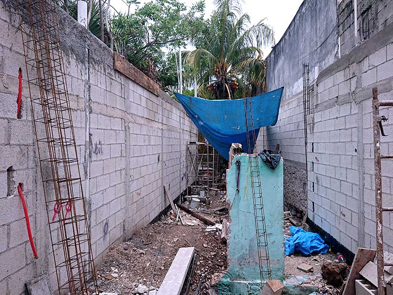 more of the side walls completed